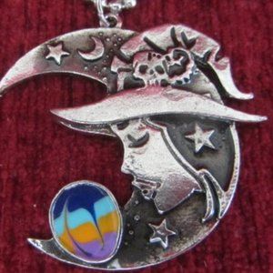 Brand NEW Silver Witch and Her Crystal Ball, Half Moon Female with The Future